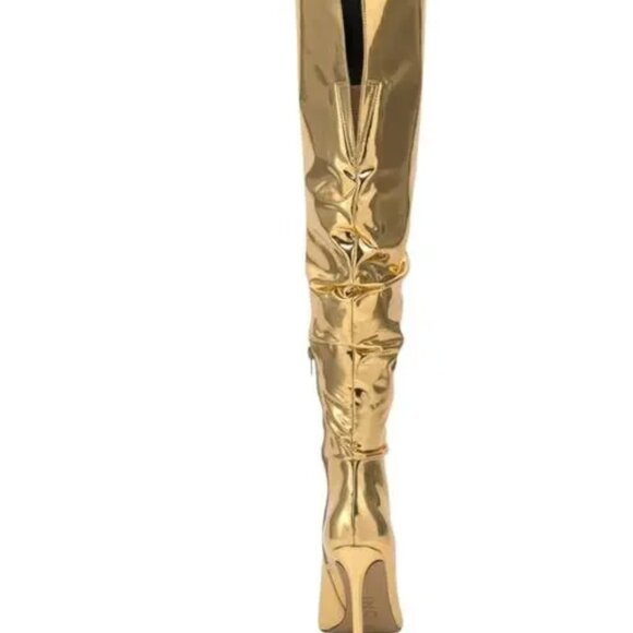 INC Women's Iyonna Over The Knee Slouch Boots Gold Sizes Available NWB - Picture 3 of 4